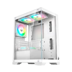Gabinete Gamer Rise Mode Crystal Glass Mid Tower Vidro Temperado USB 3.0 S/ Fans - RM-CA-CY-01-FW