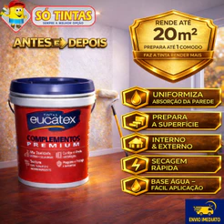 Selador Acrílico Eucatex 3,6 Litros Branco Acabamento Fosco Premium, Selador Acrílico Parede e Teto