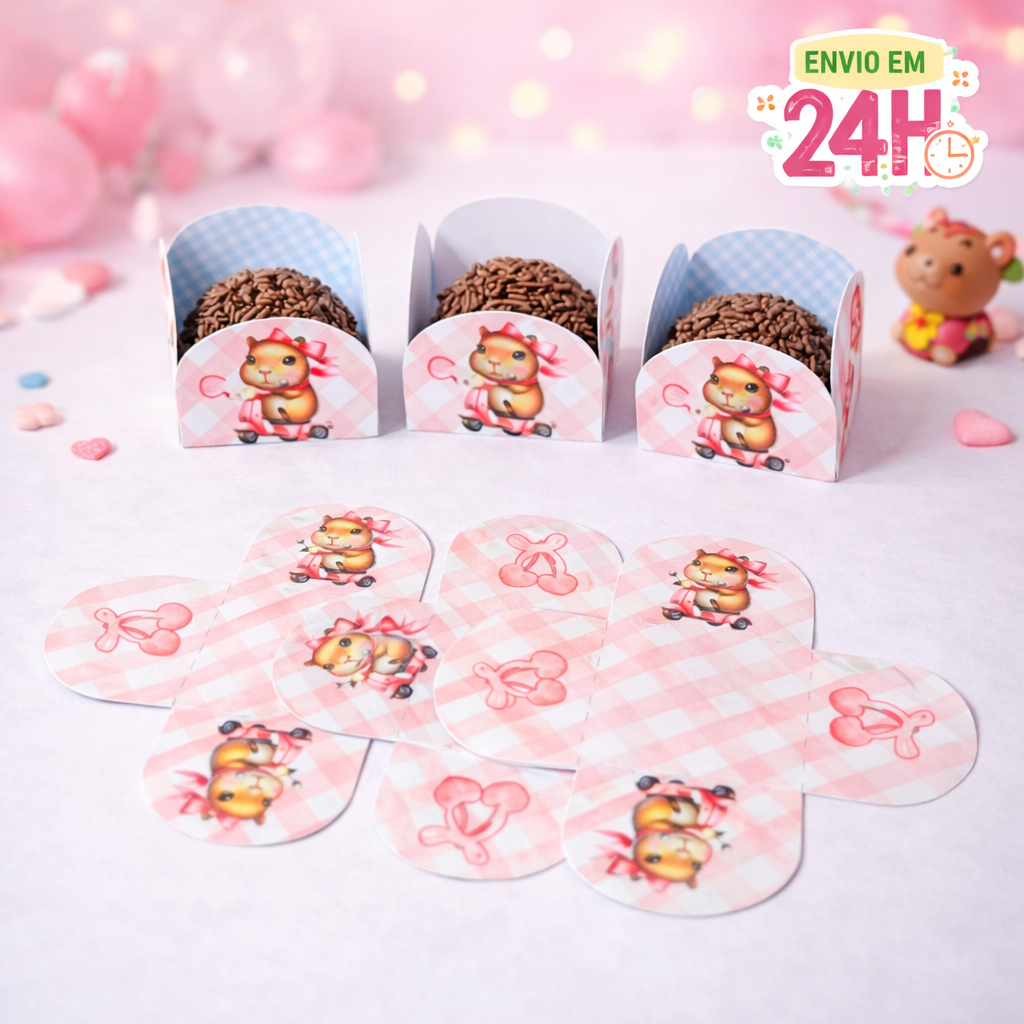 Forminha de Doces Personalizada no Tema Capivara /Lembrancinha de Festa /Aniversário