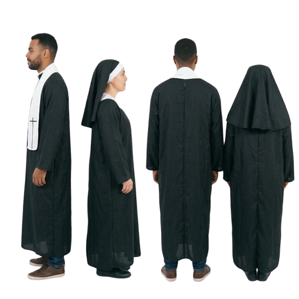 Fantasia Roupa A Freira Adulto Fantasia Roupa Padre Adulto