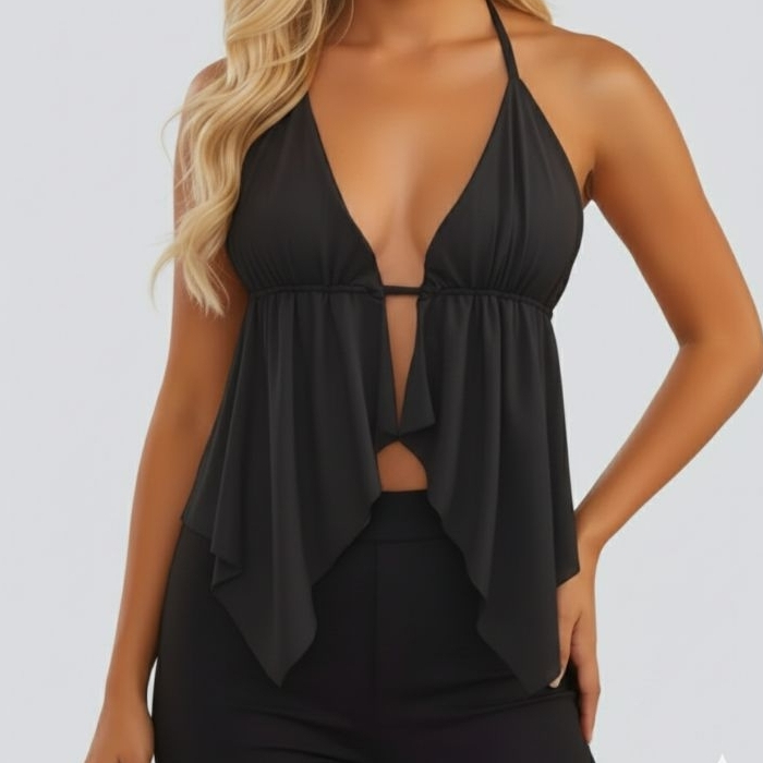 Top cropped malibu Cortininha  frente única em Oferta na Shopee