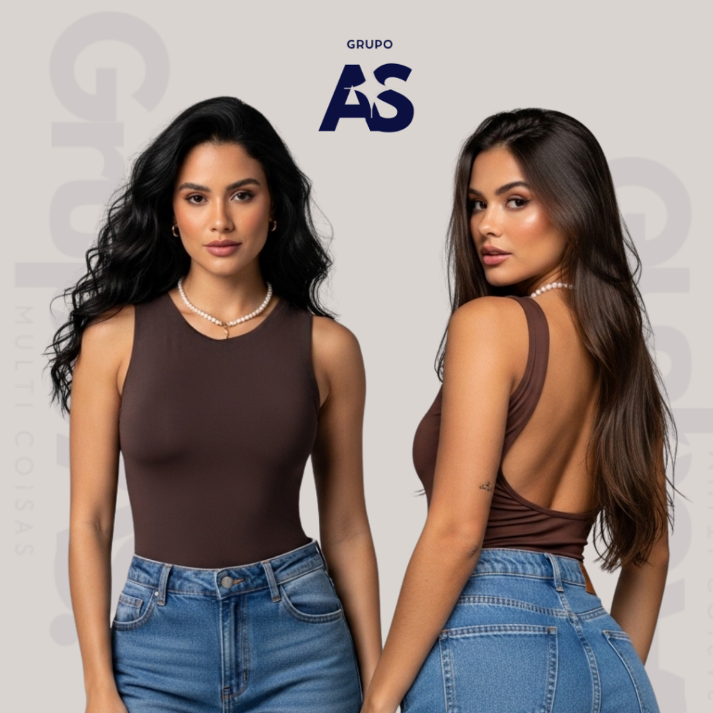 Kit 1 Blusinha Costa Nua - Confortável Elegante Casual Tecido Suplex — imagem 2 de 2
