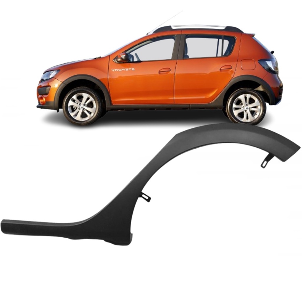 Moldura Alargador Paralama Traseira Sandero 2014 Até 2019 Stepway Maior