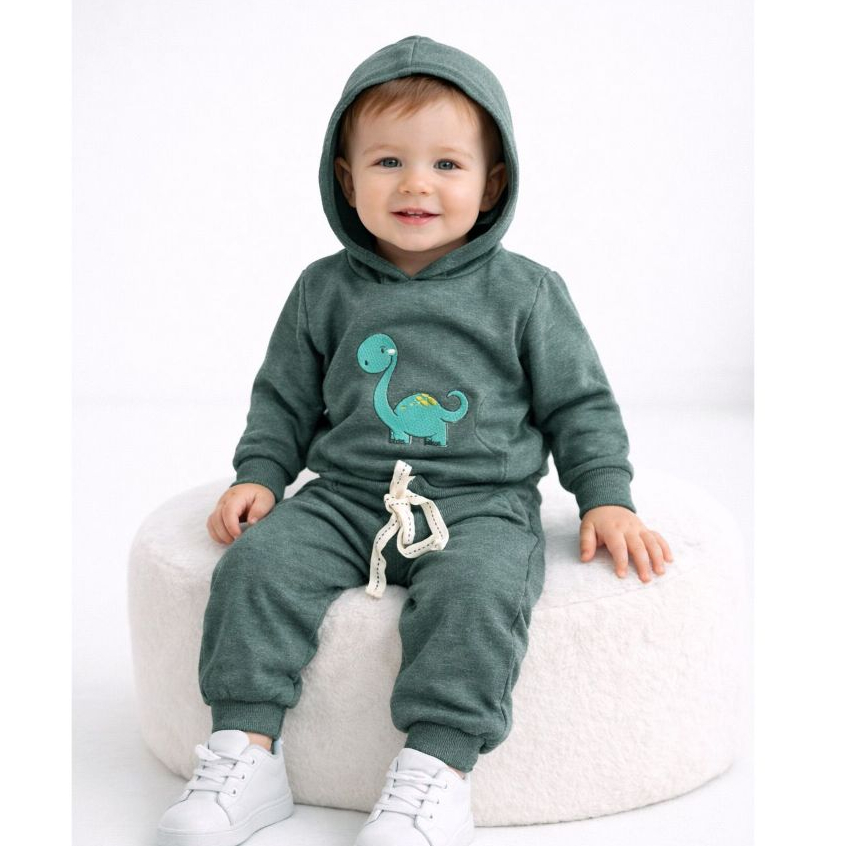 Conjunto Moletom Dino Dinossauro Leão Safari  Infantil Bebê 100% Algodão Flanelado com Capuz e Bolso Canguru em Oferta na Shopee