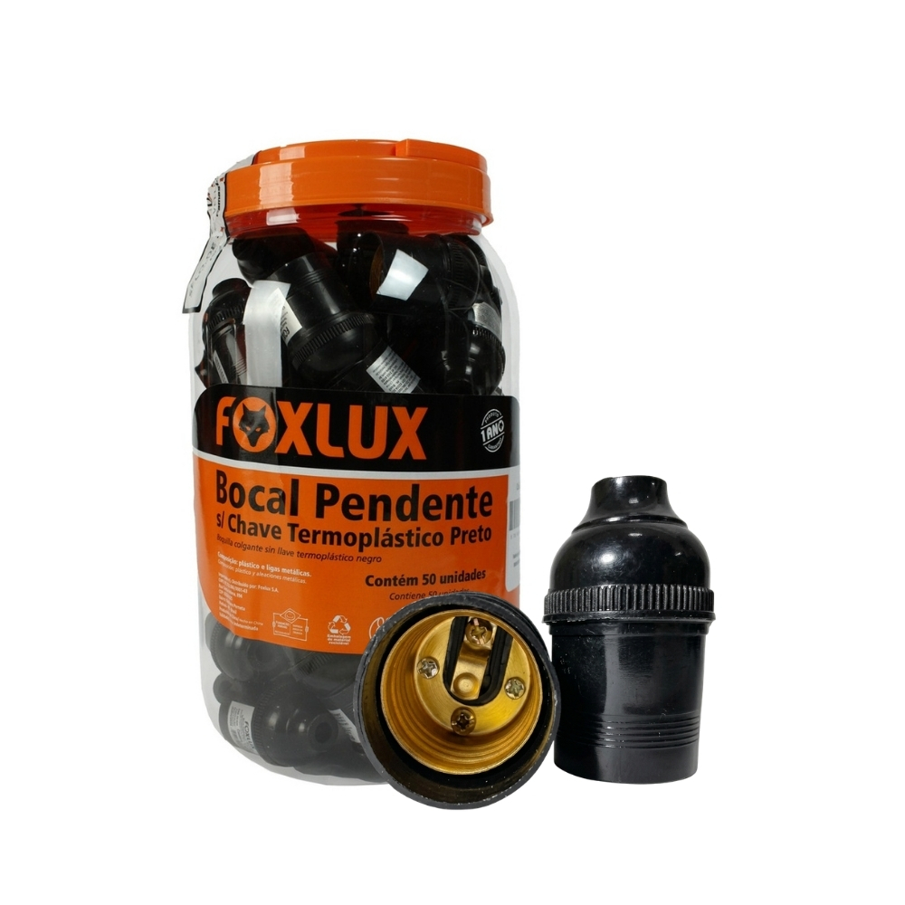 Kit 50 Bocais Pendente E27 em Baquelite Foxlux para Iluminação Residencial, Comercial e Obras