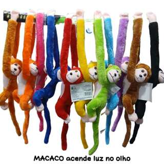 macaco de pelucia que ascende olhos vermelho de pendurar com luz e som em Oferta na Shopee