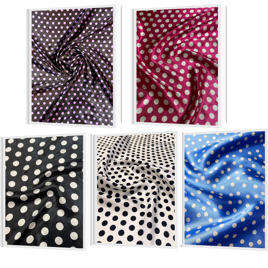 Tecido Cetim Estampa Bolinha Branca 1,40m - Roupas e Decoração Tecido Cetim Estampa Bolinha Branca 1,40m - Roupas e Decoração