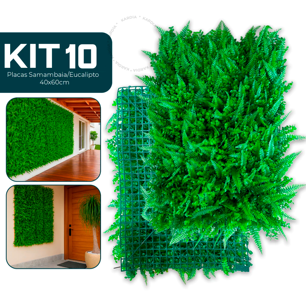 10 Placas de Samambaia/Eucalipto 60x40cm Muro Ingles Qualidade Premium