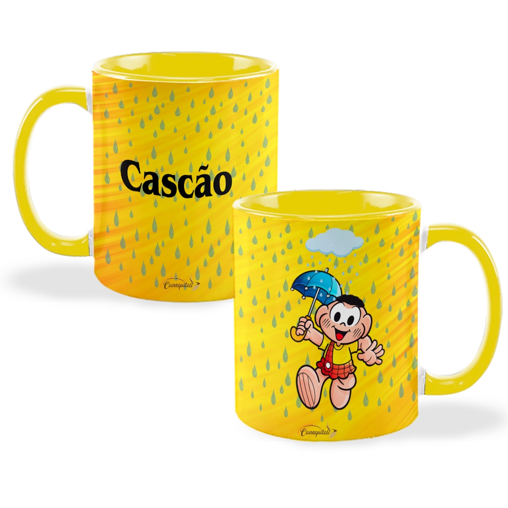 Caneca Colorida turma da mônica xicara cascão para café personalizada