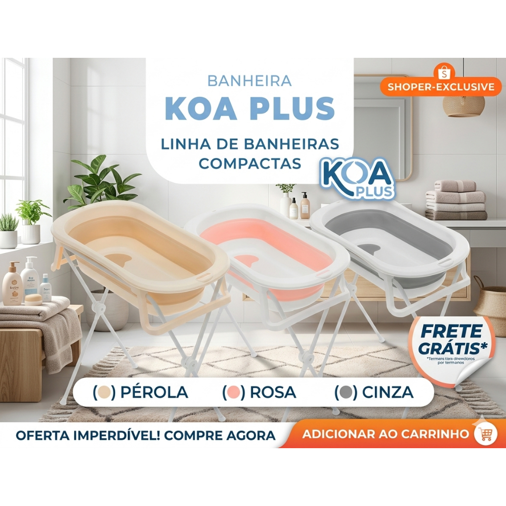 BANHEIRA DOBRAVEL KOA COM SUPORTE - GALZERANO