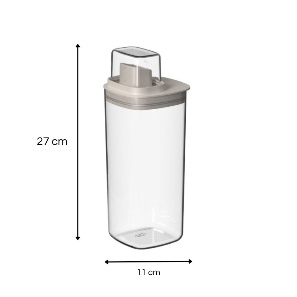Dispenser Flow 1,5L Ou Organização Transparente para a Lavanderia Bege