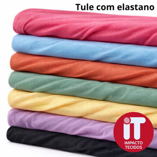 1 metro de tecido tule de malha ou microtule com elastano - 1mt  x 1.50mts em Oferta na Shopee