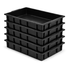 Kit 3 Bandeja Caixa Plastica Organizadora 7 Litros S/ Tampa PT - Plasconex