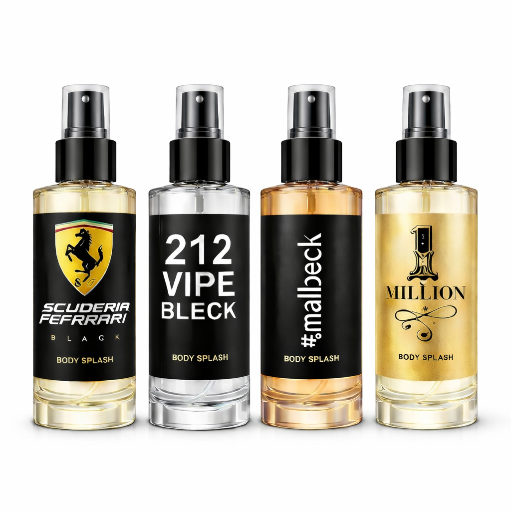 Kit 4/3/2/1 Body Splash Masculinos Inspirados em Perfumes Importados – Elegância e Charme