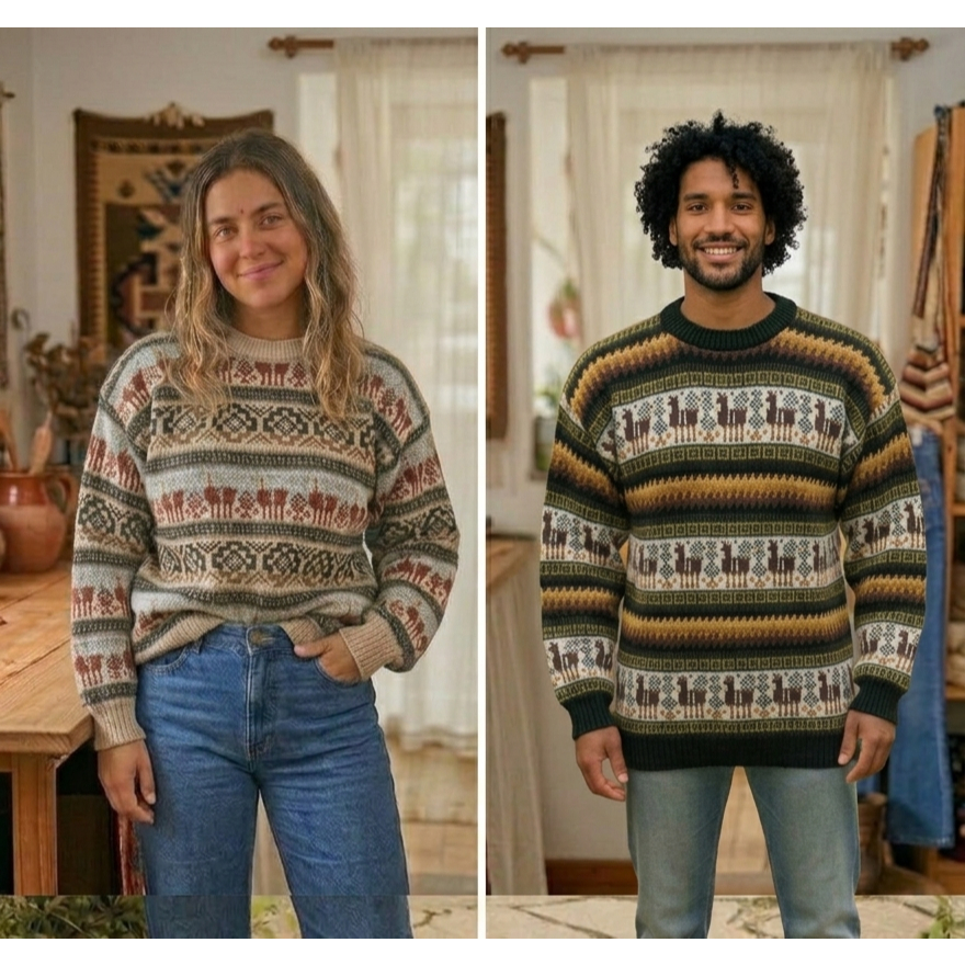 Casaco Peruano Desenhado Artesanal Hippie Estilo Boho Roots Cor:Encomenda;Tamanho:Único