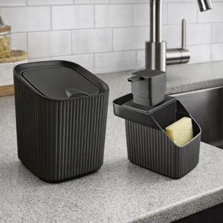 Kit Cozinha Porta Detergente e Bucha e Lixeira 3L Conjunto de Pia Usual Utilidades em Oferta na Shopee