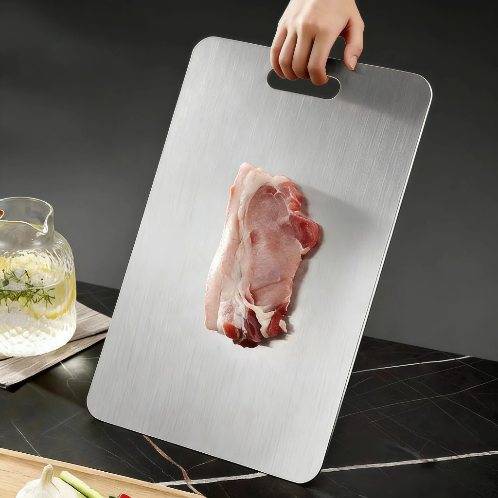Tábua de Corte 316 Aço Inoxidável 30x46 cm Antibacteriana - À Prova de Mofo para Cozinha