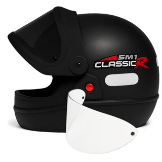 Capacete Masculino Automático Moto San Marino Preto Fosco Viseira Fumê Extra em Oferta na Shopee