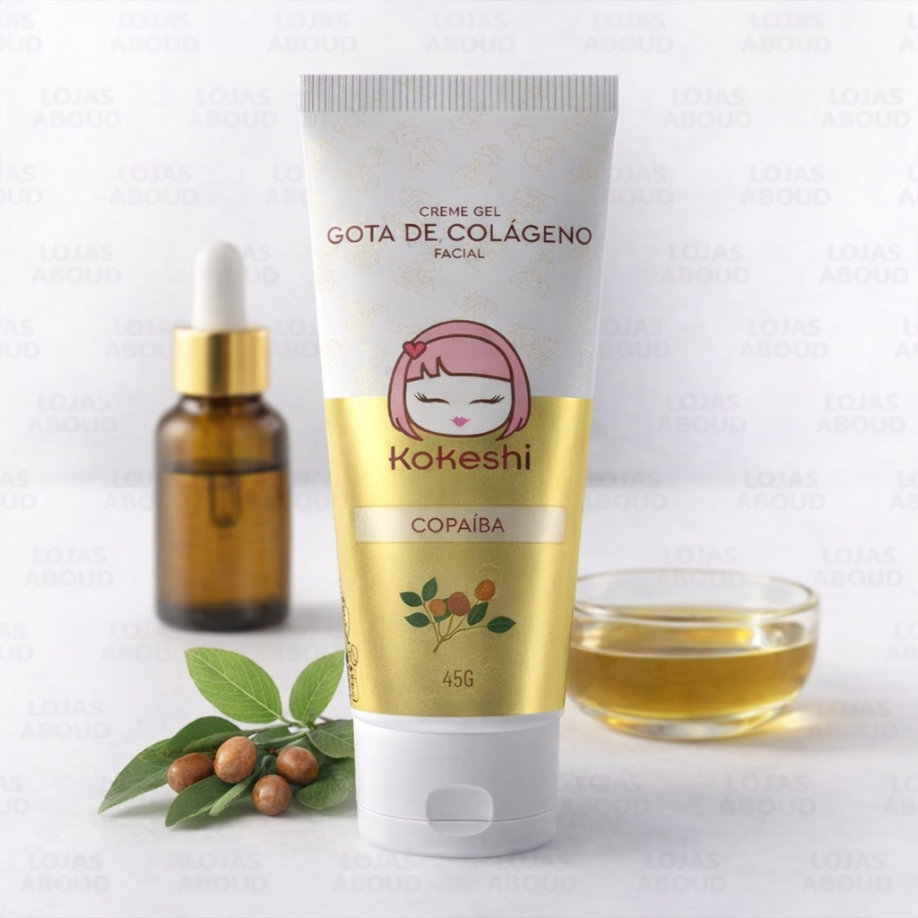 Creme Gel Regenerador Facial Gota de Colágeno Kokeshi 45g Tratamento Skin Care Copaíba Serum