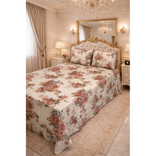 Kit Lençol com Babado Queen 03 Peças Micropercal Toque de Algodão - Kit Colcha com Fronhas em Oferta na Shopee