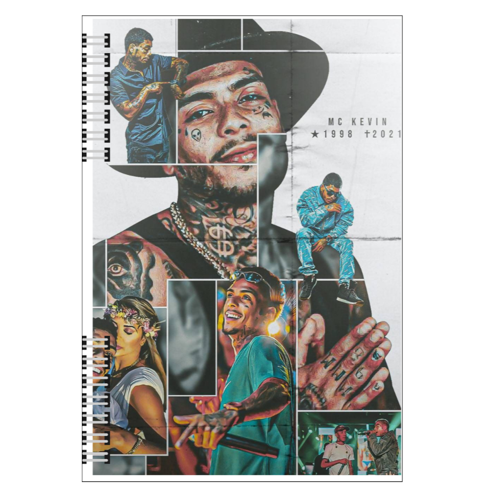 Caderno Personalizado MC Kevin Capa Dura | Tamanho Grande ,Com Figurinhas, Divisória de Matéria, Bolsinho e Calendário