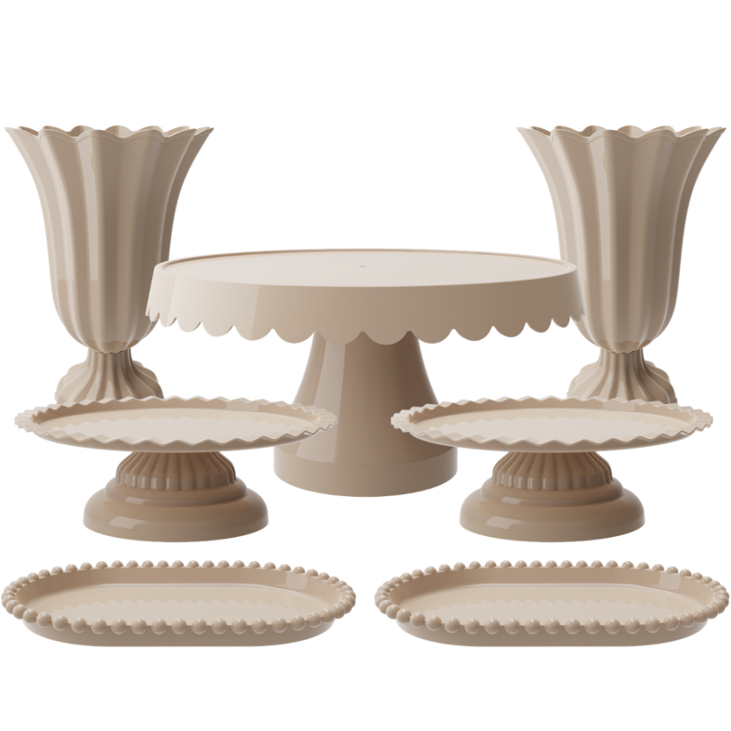 Kit 1 Boleira Plus  2 Vasos Popi Pequeno  2 Mini Boleiras Slim  2 Bandejas Perolada em Oferta na Shopee