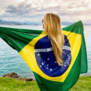 Bandeira do Brasil Copa do Mundo Linda (com espaço para haste) em Oferta na Shopee
