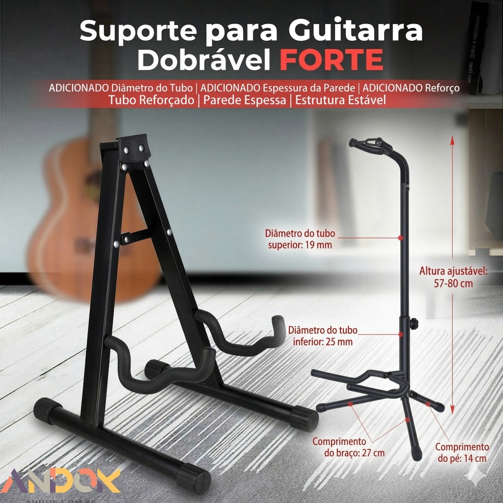 Suporte de Chão para Violão e Guitarra em A - Dobrável e Reforçado em Oferta na Shopee