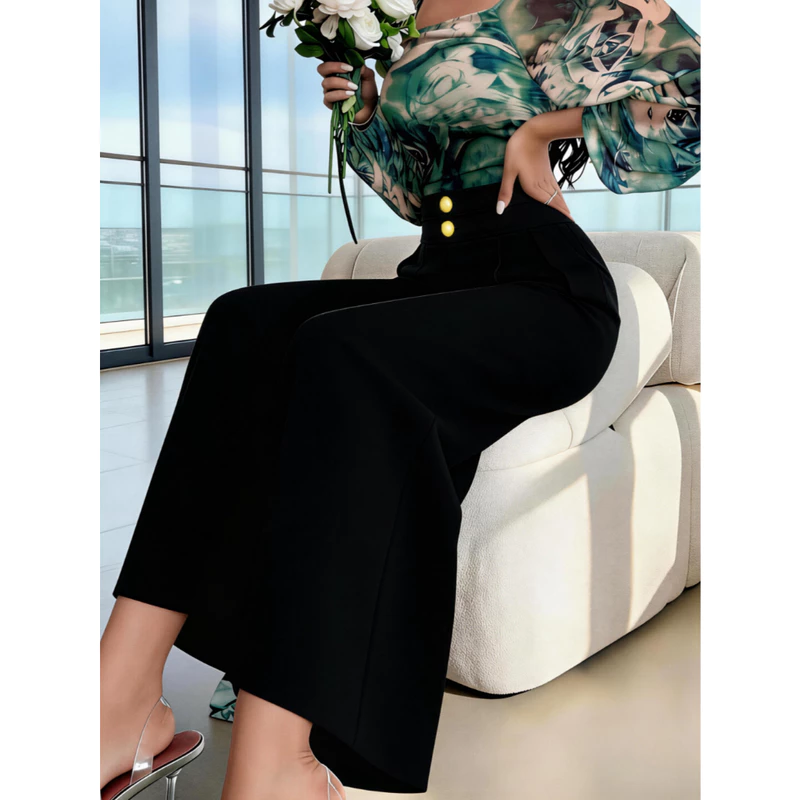 Calça de Terno Elegante de Cintura Alta com Perna Flare — foto 4