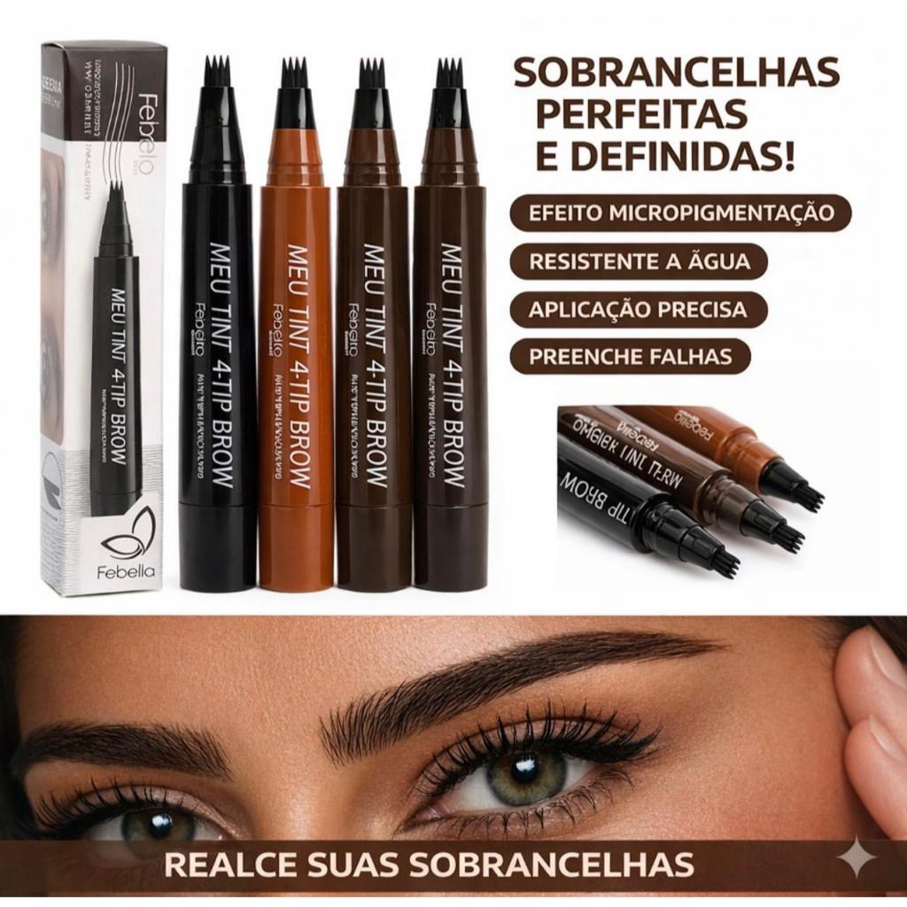Caneta Tattoo Sobrancelha Barba À Prova D 'água fio a fio Microblanding Febella Makeup