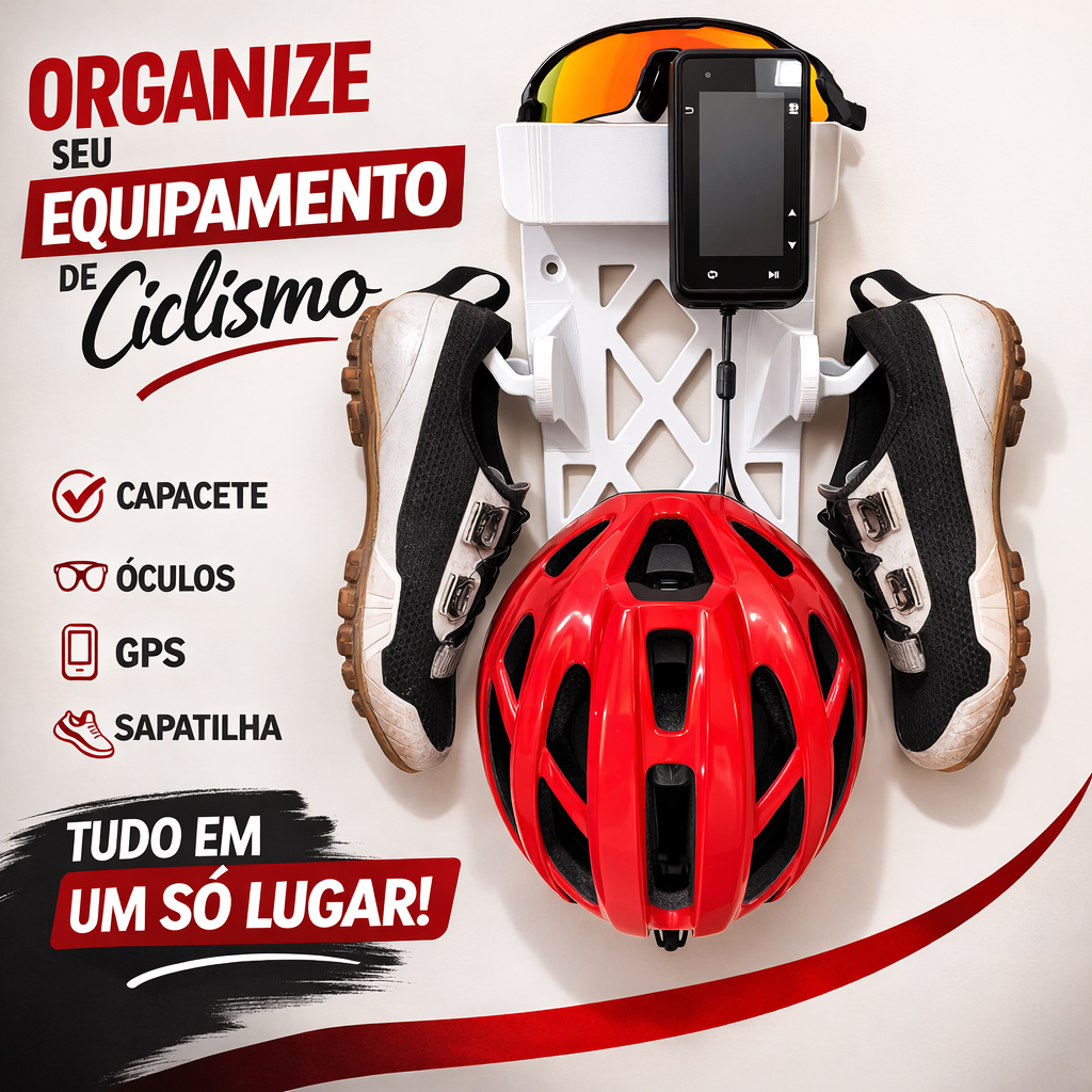 Suporte Bike Parede Organizador Capacete Sapatilha Óculos MTB Speed Gravel Ciclismo Casa bicicleta
