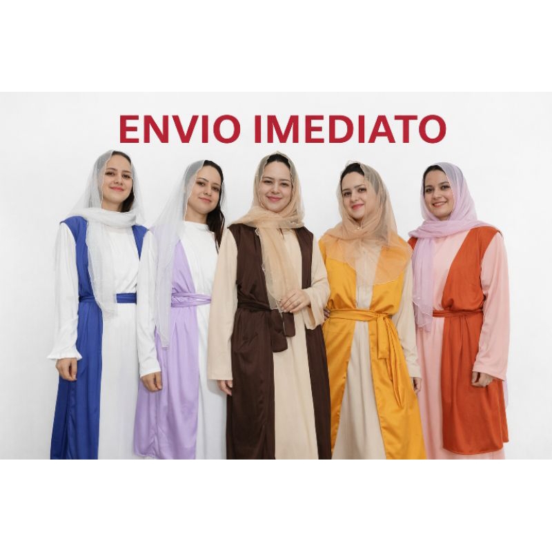 Fantasia biblica feminina adulto ou infantil MARIA MADALENA veste arábica, veste santa  veste hebraicas, túnicas em Oferta na Shopee