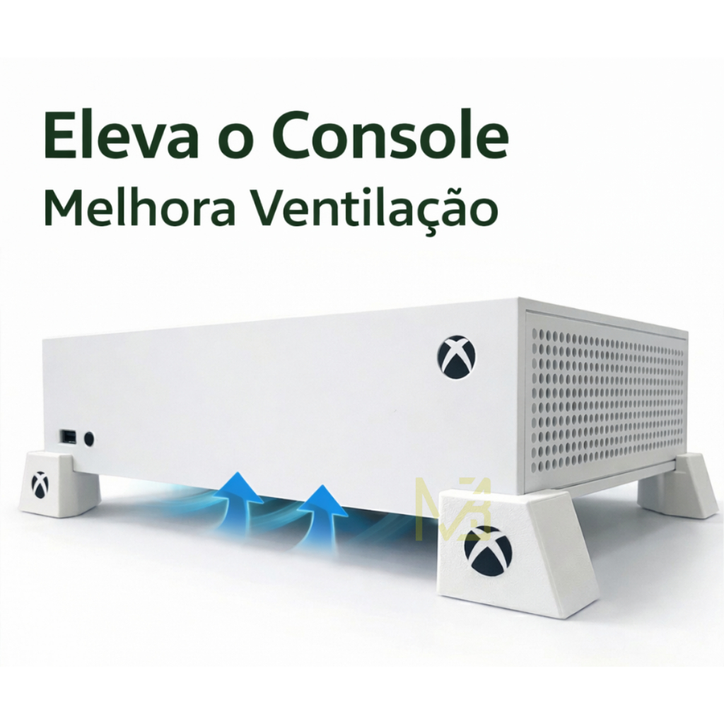 Kit 4 Pézinhos de Elevação para Xbox Series S/X e Xbox One S/X | Melhora Ventilação do Console
