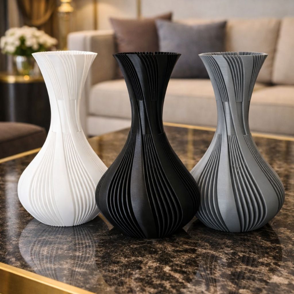 Vaso Decorativo Moderno 18cm – Vaso de Decoração | Vaso para Planta Artificial | Preto Branco Cinza em Oferta na Shopee