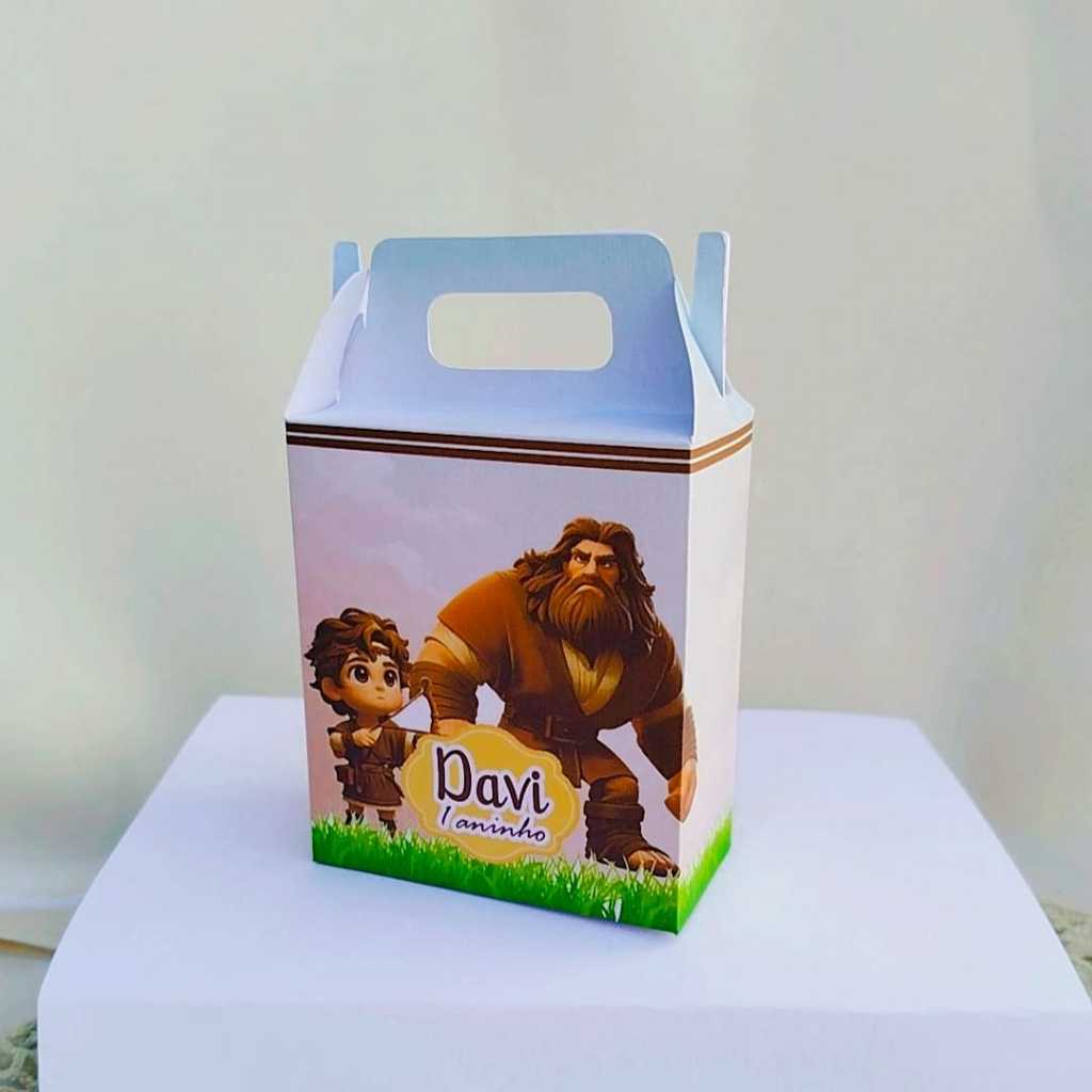 Lembrancinha DAVI E GOLIAS Maletinha Aniversario Festa infantil Presente PEGUE E MONTE