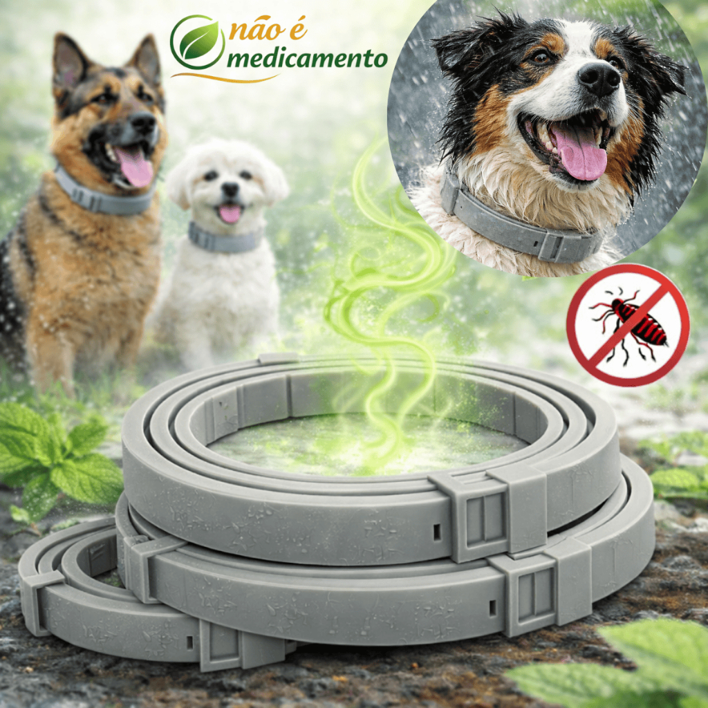 Coleira Antipulgas Cães e Gatos Proteção Pulgas Carrapatos Leishmaniose Ajustável Silicone em Oferta na Shopee