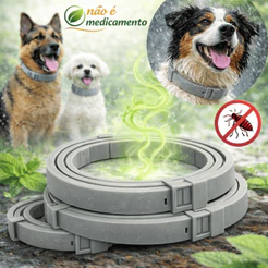 Coleira Antipulgas Cães Proteção Pulgas Carrapatos Leishmaniose Ajustável Silicone