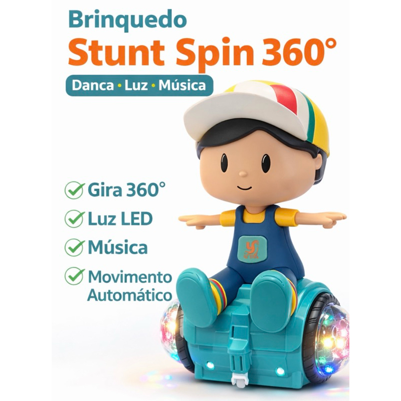 Brinquedo Infantil Original Stunt Spin 360° com Luz e Música