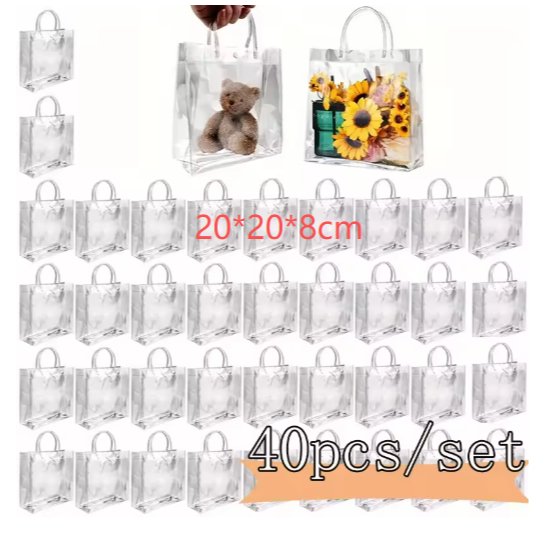 10-40 Unidades De Sacolas Transparentes De PVC Para Presente Sacolas Para Lembranças De Festas De Fim De Ano casamento