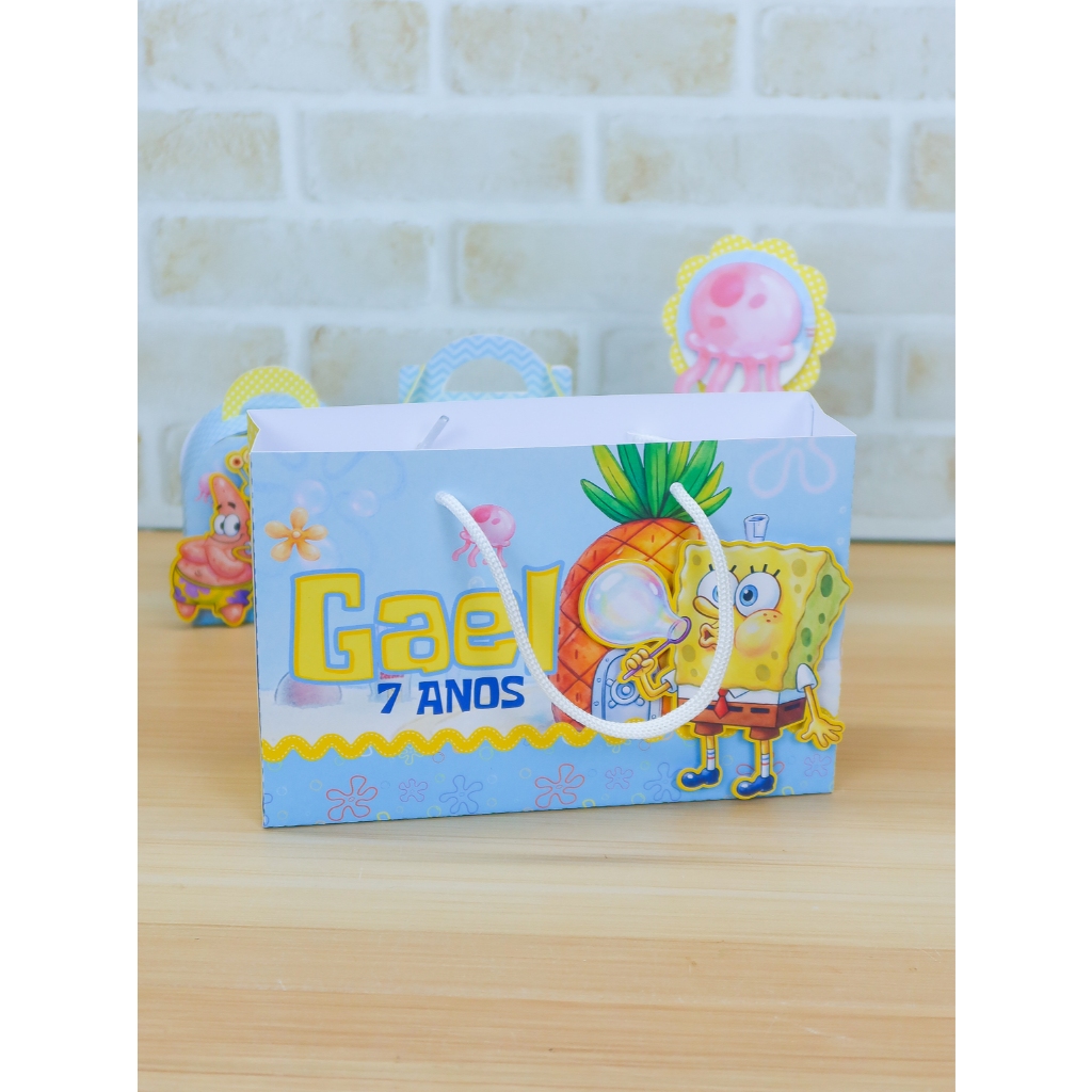 Sacolinha Surpresa Bob Esponja Personalizada Lembrancinha Festa Infantil