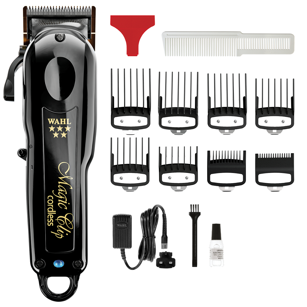 Wahl Maquina de Corta Cabelo Magic Clip Black Sem Fio Motor 6500 RPM Cor Preta Lâmina Stagger Tooth em Oferta na Shopee