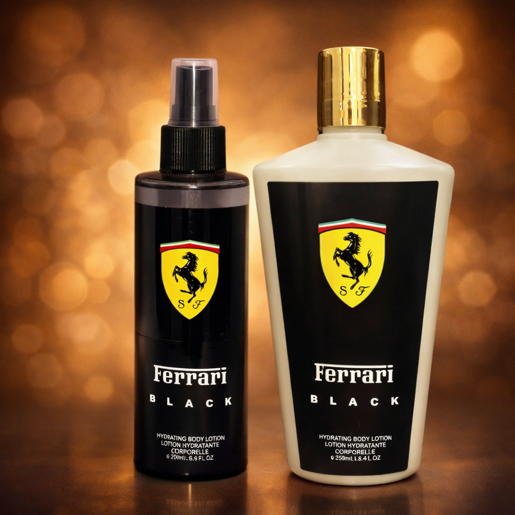 Kit Ferrari Black Body Splash + Creme Hidratante 250ml em Oferta na Shopee