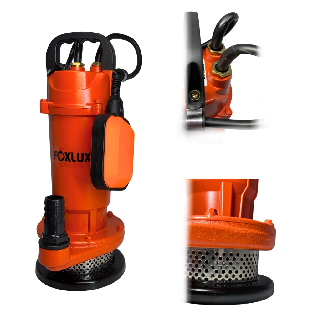 Bomba Submersível Foxlux 1/2CV 370W 127V 5700L/h 18mca Água Suja Chave Boia Alto Desempenho em Oferta na Shopee