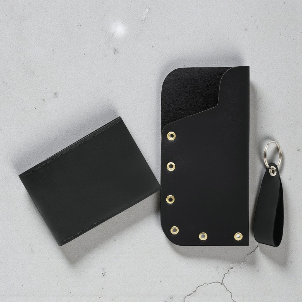 Até 10 Kits Com 3 peças Porta Óculos+ Porta Cartão + Chaveiro Masculino e Feminino Brindes