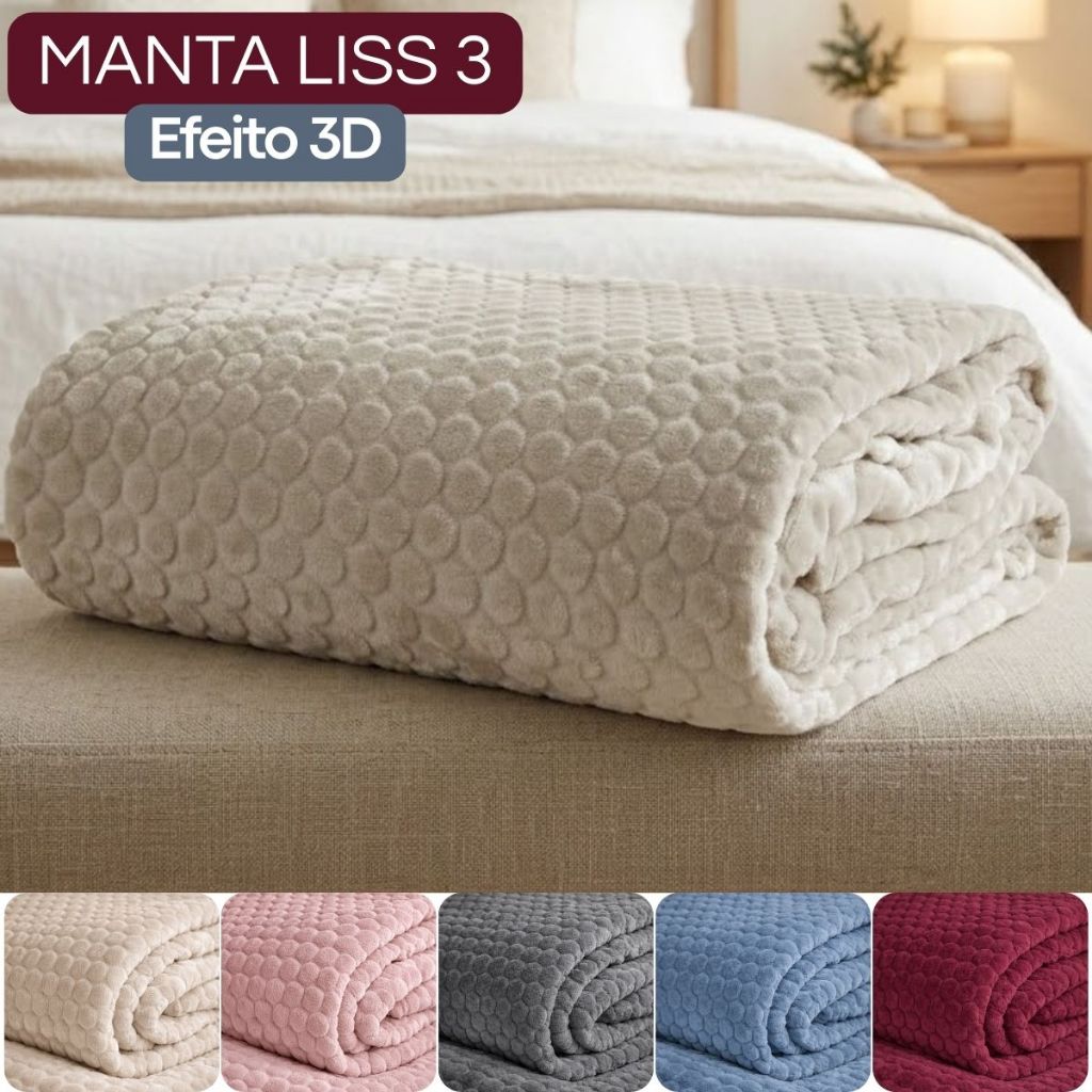 Manta Microfibra Queen 2,20x2,40 Toque Extra Macio Soft Flanel Antialérgico Quentinho Liss 3 Habitat em Oferta na Shopee