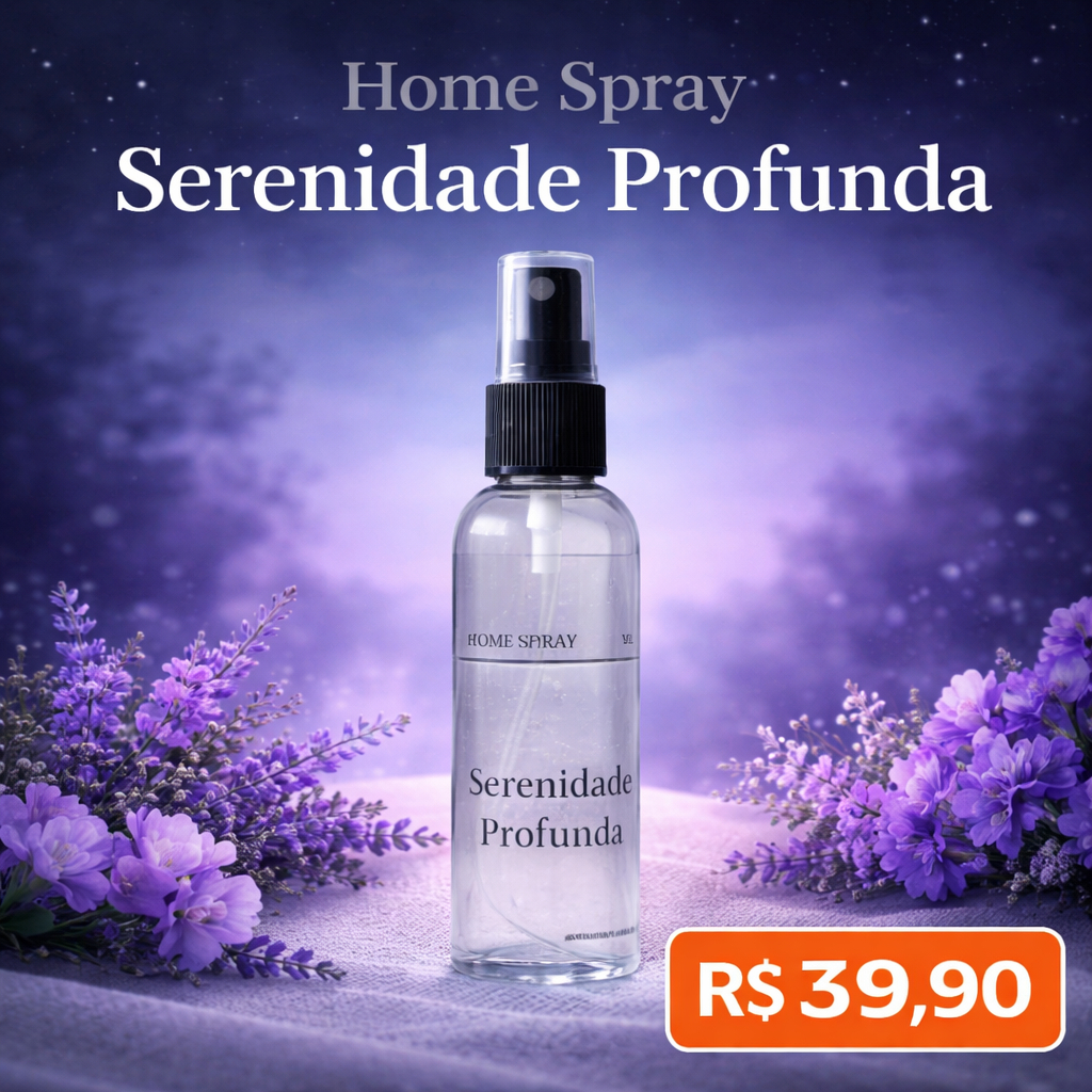 Imagem Perfume para casa | Home Spray Serenidade Profunda 60ml Aromatizador Ambiente Lavanda Violeta Musk Relaxante