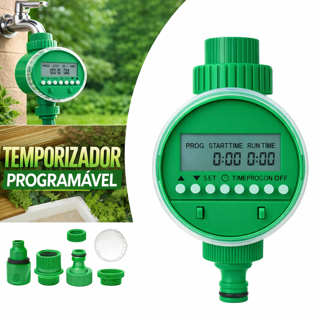 Temporizador de Irrigação de Jardim Programável Automático Controlador Válvula De Inteligência-  Oferta