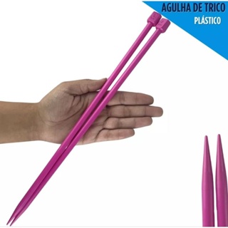 Agulha de tricô de plástico e acrílica n°6.5/7.0/8.0/10.0 em Oferta na Shopee