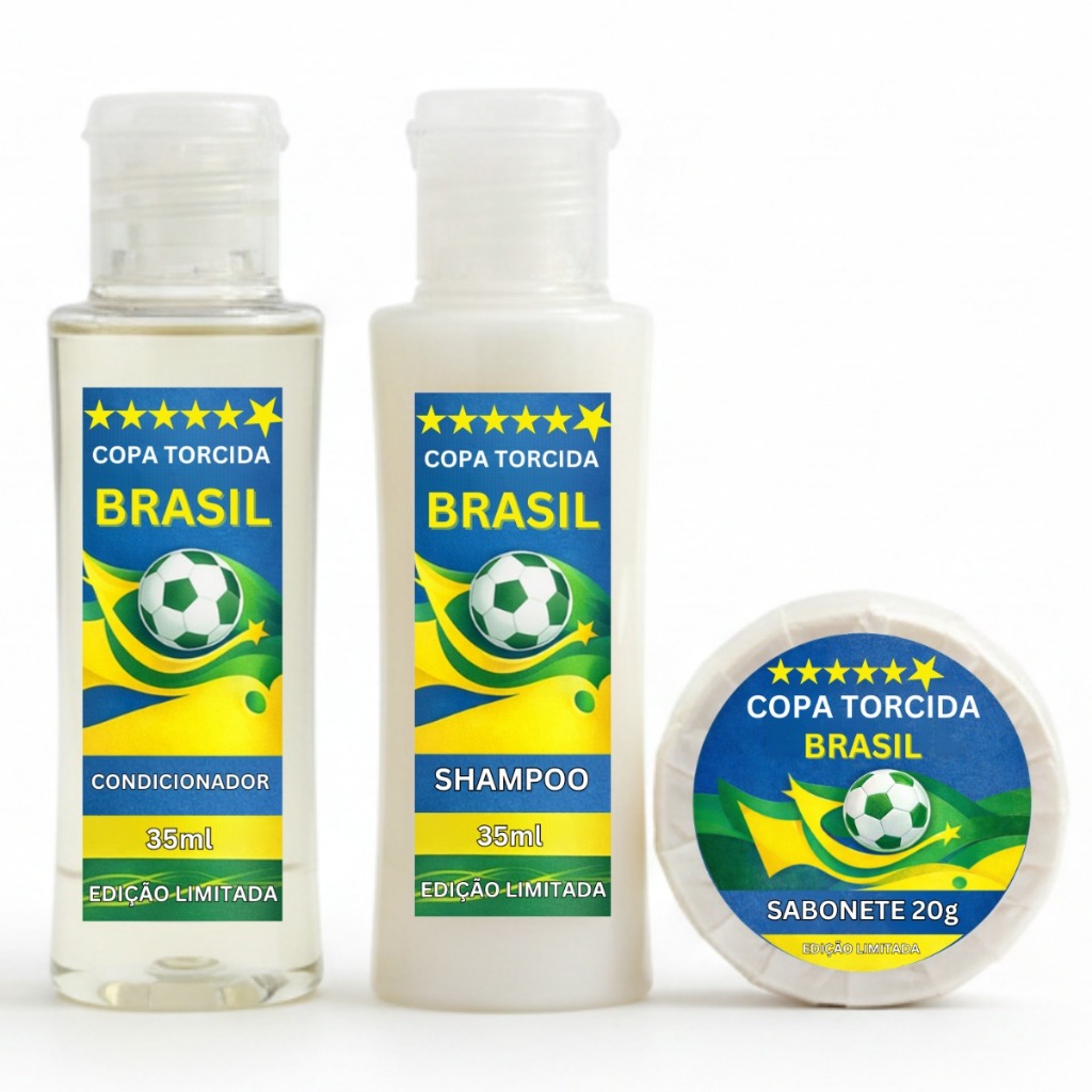 Kit 50 Pitanga Shampoo, Condicionador 35 Ml e Sabonete 20g Hotel Motel Brindes Personalizado