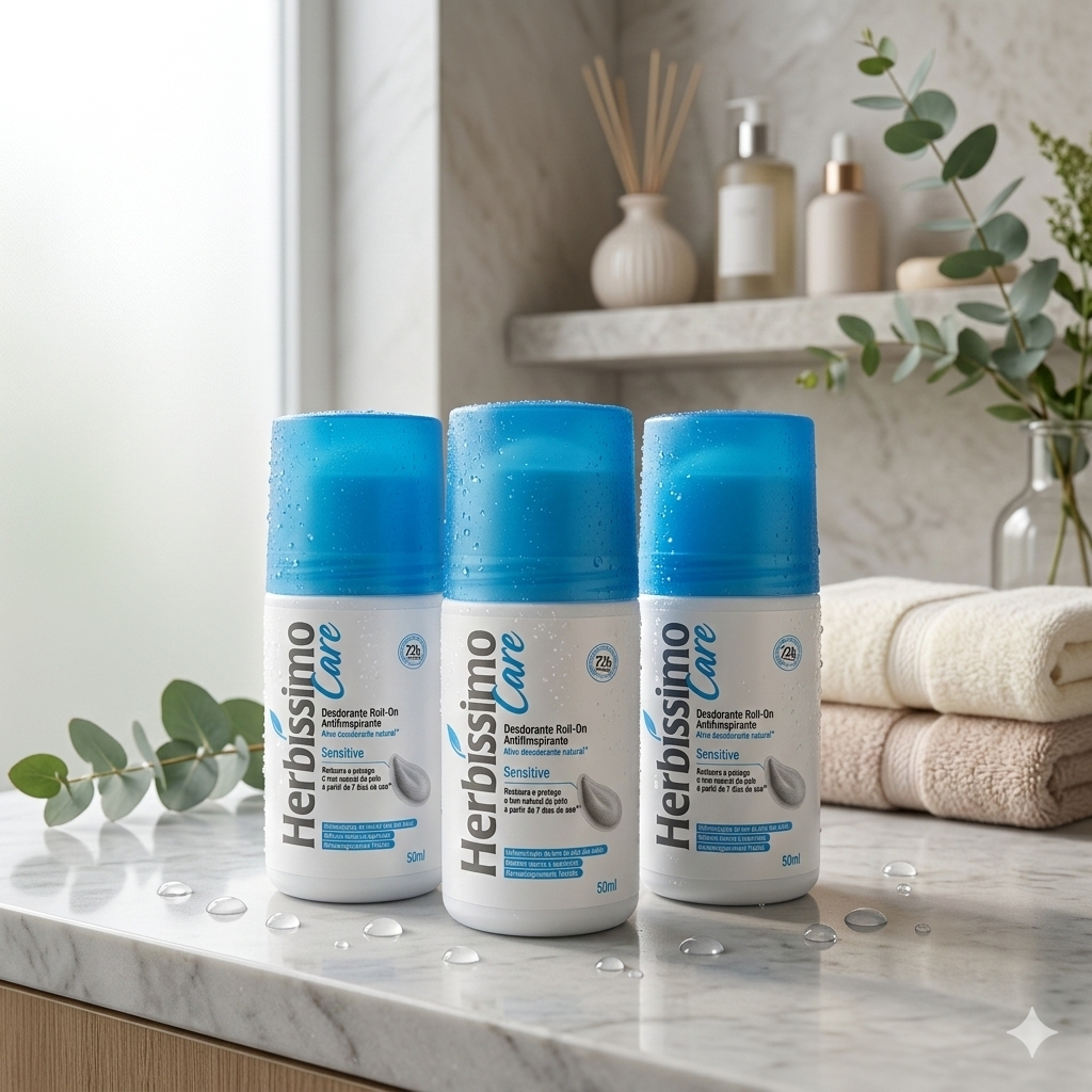 Kit Desodorante Roll-On Antitranspirante Herbíssimo Care Sensitive 50ml (3 unidades)
